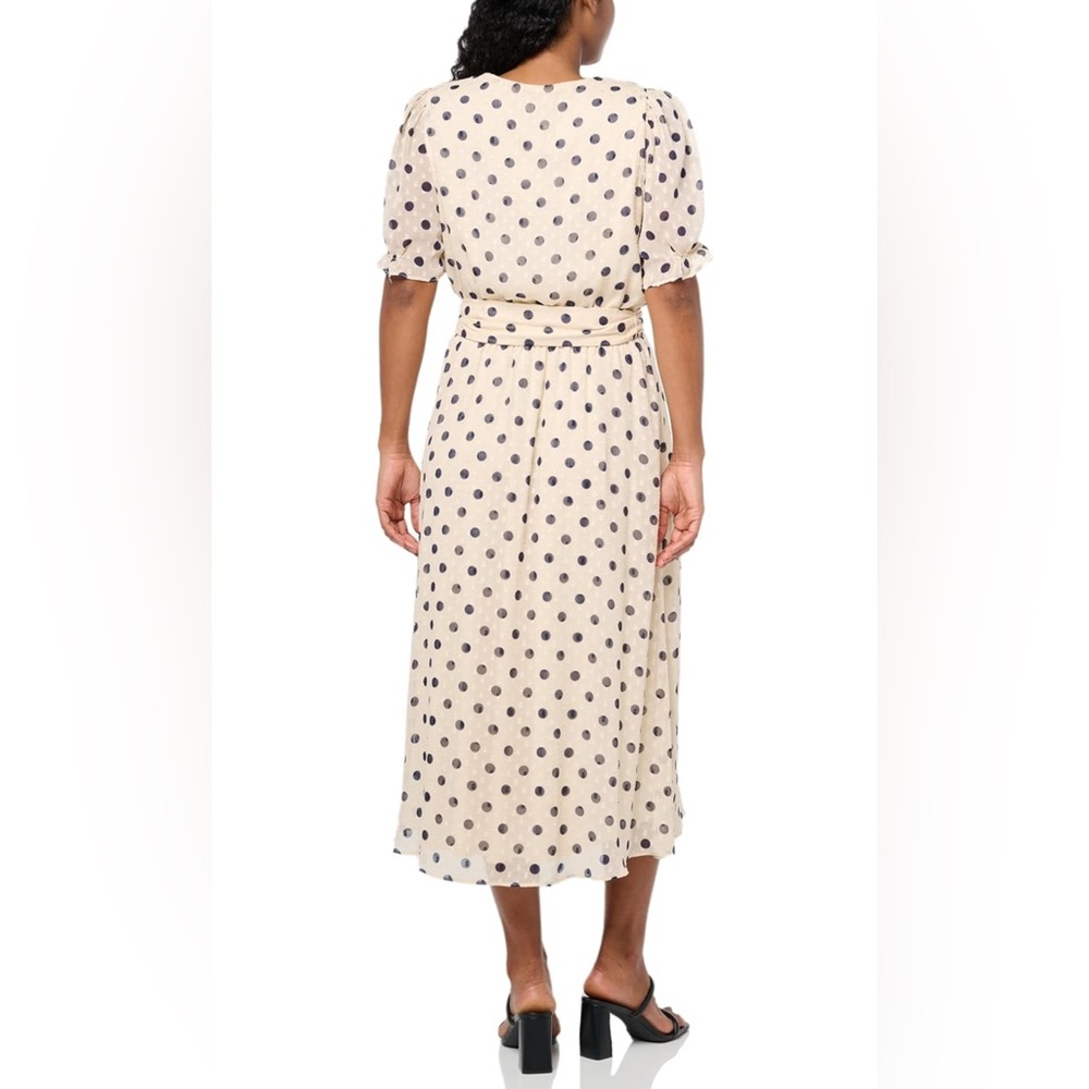 NWT-Anne Klein Women's Puff Sleeve Midi Dress - Picture 2 of 8